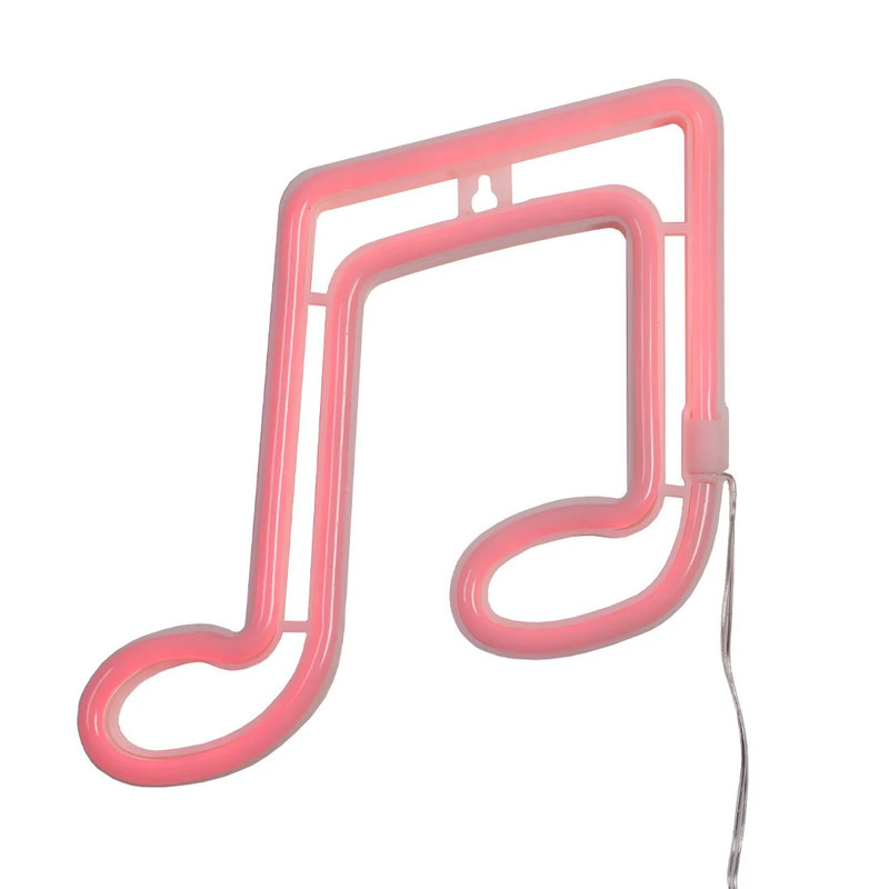 Led Neon Music Note Shape - Red - إضاءة